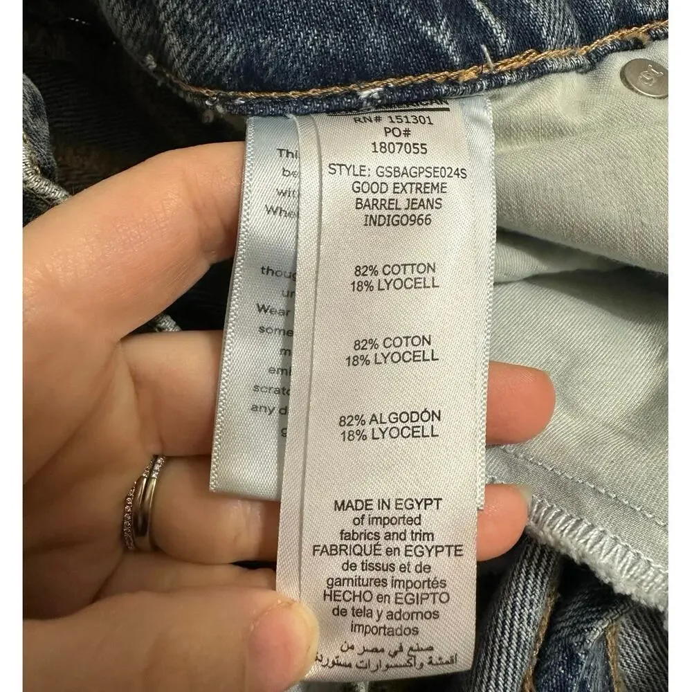 NWT Good American Extreme Barrel Jeans Indigo 966 Denim 14/32 Baggy JNCO Loose - Picture 10 of 12